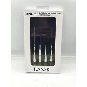Vintage Dansk Rondure Set of 4 Hors D'oeuvre Knives 18/8 Stainless Flatware